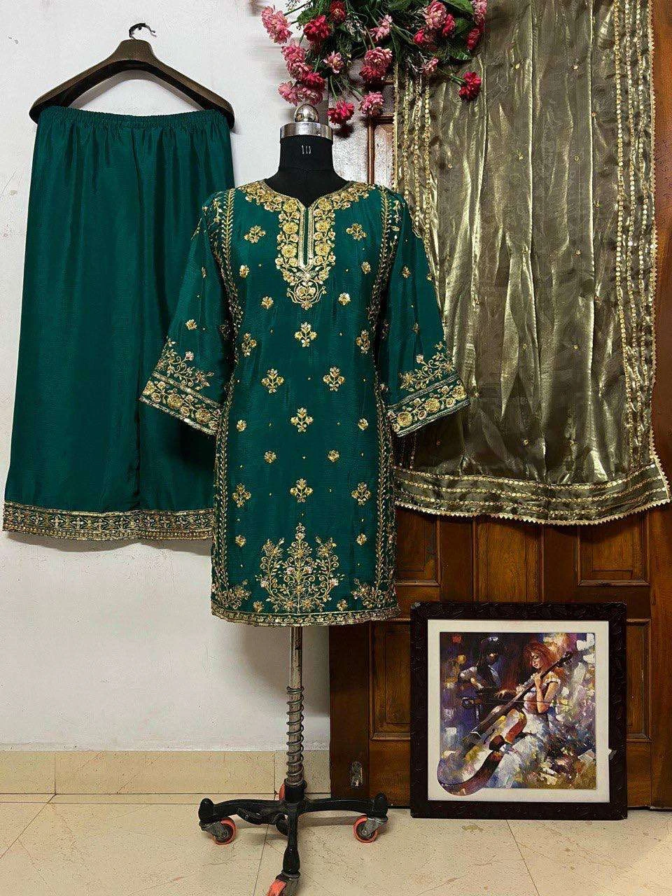 Vardan Ethnic Lc 1272 Chinon Silk Wholesale Pakistani Party Wear Salwar Suit — Wholesale Salwar Suits, MPA wholesale from Surat - Gallery Image 6